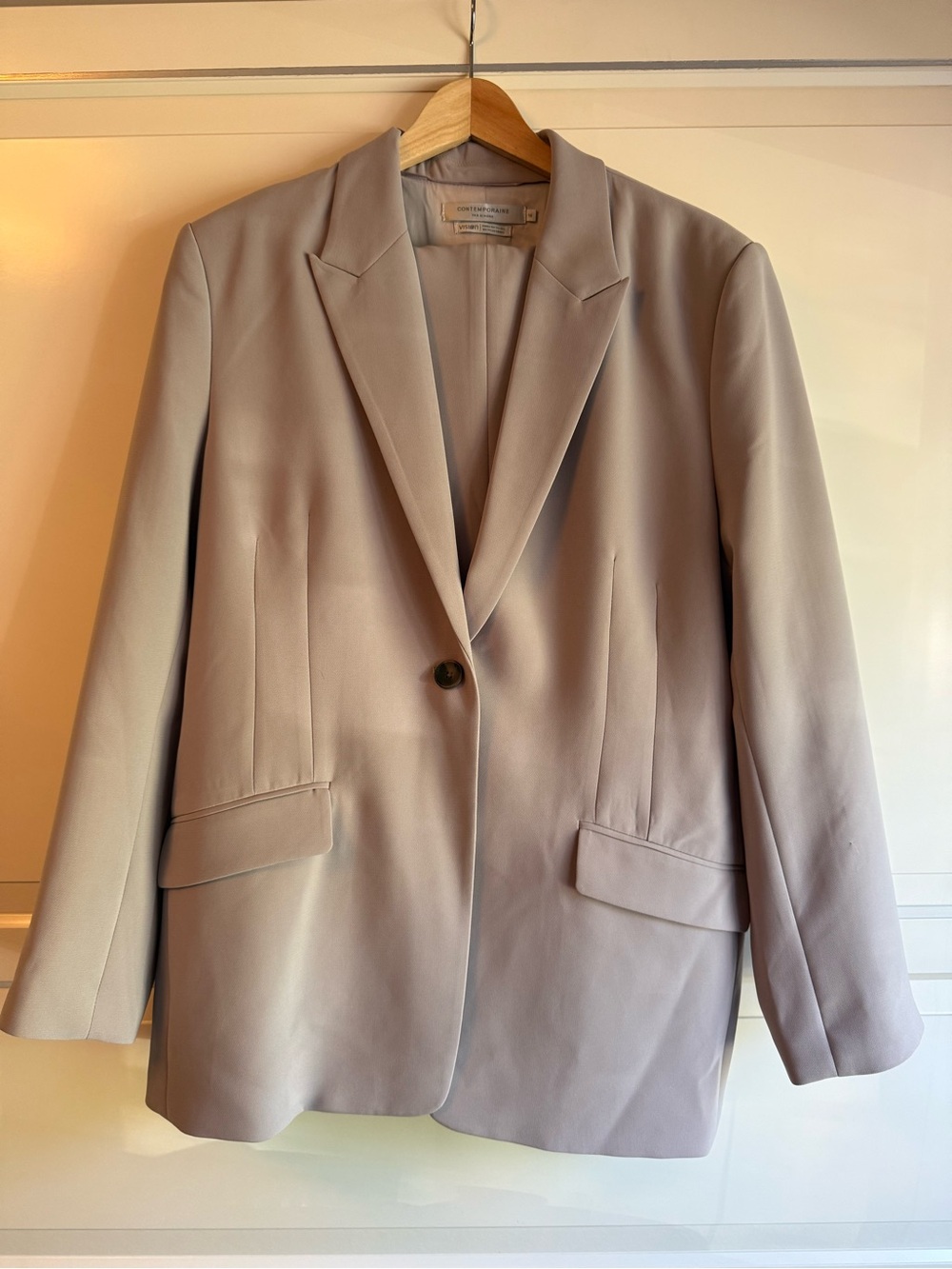 Light Taupe Women's Single-Button Suit Blazer and Pants  - COS